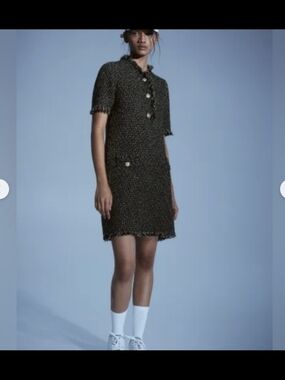 H&M Charcoal Textured Knit Mini Dress